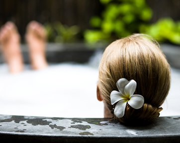 woman relazing in jacuzzi